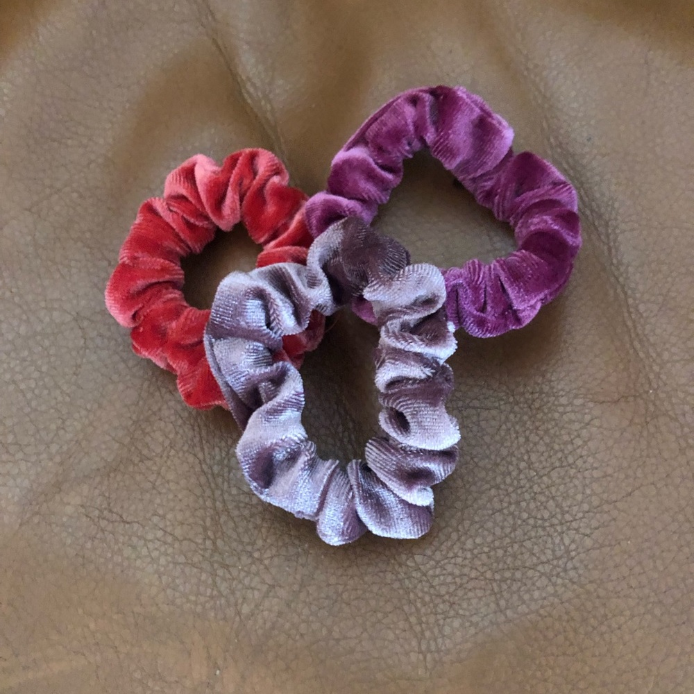 Velvet Scrunchies / Hair Ties / Ponytail Set of 3